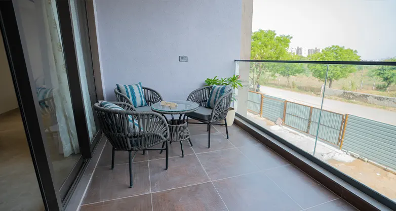 Spacious Living Hall Interior - Royal Retreat Luxury Flats Jaipur
